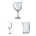 Vector design of dishes and container logo. Set of dishes and glassware vector icon for stock. Royalty Free Stock Photo