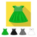 Isolated object of dress and girl icon. Collection of dress and princess stock symbol for web.