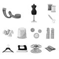Vector design of dressmaking and textile icon. Set of dressmaking and handcraft vector icon for stock. Royalty Free Stock Photo