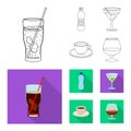 Vector design of drink and bar sign. Set of drink and party stock symbol for web.