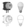 Vector design of electricity and electric icon. Collection of electricity and energy stock vector illustration. Royalty Free Stock Photo