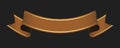 Vector design element - brown vintage ribbon banner label on dark background Royalty Free Stock Photo