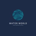 Vector design element. Water sign. Circle with waves