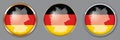 Round buttons with flag of Germany on transparent background Royalty Free Stock Photo