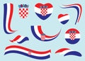 Vector design elements - set of flags of Croatia - national symbol