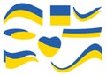 Vector design elements - set of flags of Ukraine - national symbol