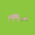 Vector Design Of An Elephant With Its Calf Walking