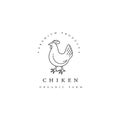 Vector design emblem and icon in linear style - chiken meat products - healthy food. Logo sign.