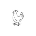 Vector design emblem and icon in linear style - chiken meat products - healthy food.