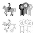 Vector design of equipment and riding icon. Set of equipment and competition stock symbol for web. Royalty Free Stock Photo