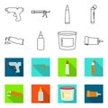 Isolated object of equipment and stickies symbol. Collection of equipment and fixing stock symbol for web.