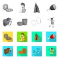 Isolated object of evolution and neolithic symbol. Collection of evolution and primeval vector icon for stock. Royalty Free Stock Photo