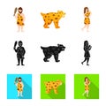 Isolated object of evolution and neolithic symbol. Collection of evolution and primeval vector icon for stock. Royalty Free Stock Photo