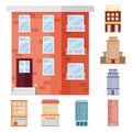 Isolated object of facade and building icon. Collection of facade and exterior  stock vector illustration. Royalty Free Stock Photo