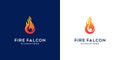 Vector design of the Falcon Fire Logo. Minimal flat design company Phoenix, Eagle and Hawk