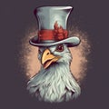 Cute Chicken With Tiny Top Hat T-shirt Design