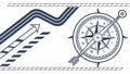 Compass and arrows vector, navigation direction, travel guide, pathfinding symbol design Generative AI