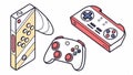 Set of game controllers, gaming input devices vector design Generative AI