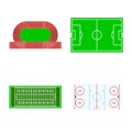 Vector design of field and arena icon. Set of field and sport vector icon for stock.