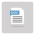 DOC document format file icon.