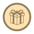 gift box circle button Royalty Free Stock Photo