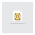 Micro sim card for mobile phone icon.