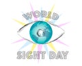 Vector design in flat style. For World Sight Day 14 October. Royalty Free Stock Photo