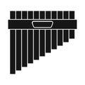 Vector design of flute and pan symbol. Web element of flute and panpipe stock symbol for web. Royalty Free Stock Photo