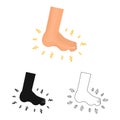 Vector design of foot and flatfoot logo. Set of foot and anatomy stock symbol for web.