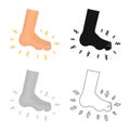 Isolated object of foot and flatfoot icon. Set of foot and anatomy vector icon for stock.