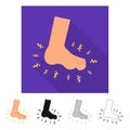 Isolated object of foot and flatfoot icon. Collection of foot and anatomy stock symbol for web.