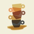 Vector design of four Espresso cups