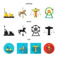 Vector design of fun and horse sign. Collection of fun and circus vector icon for stock.