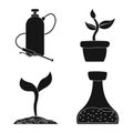 Vector design of genetic and plant icon. Collection of genetic and biotechnology stock vector illustration. Royalty Free Stock Photo