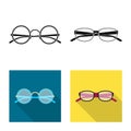 Vector design of glasses and frame logo. Collection of glasses and accessory vector icon for stock.