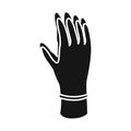 Vector design of glove and hand logo. Graphic of glove and gauntlet stock vector illustration.