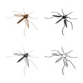 Vector design of gnat and mosquito icon. Set of gnat and virus stock vector illustration. Royalty Free Stock Photo