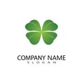 vector design of green clover leaf logo,luck icon flat design illustration-vector