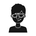 Vector design of guy and contempt sign. Collection of guy and glasses vector icon for stock.