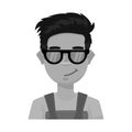 Vector design of guy and contempt symbol. Set of guy and glasses vector icon for stock.