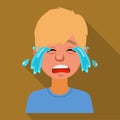 Vector design of guy and cry sign. Set of guy and tears vector icon for stock.