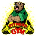 Vector design for a gym with an abstract image of a strong bear.