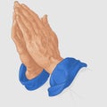 Illustration of praying hands in color