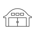 Vector design of hangar and shed logo. Web element of hangar and storage stock vector illustration.