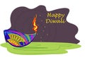 Happy Diwali traditional festival of India greeting background