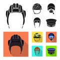 Vector design of headdress and clothing logo. Set of headdress and armed vector icon for stock.