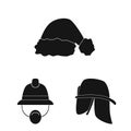 Vector design of headwear and cap icon. Set of headwear and accessory stock symbol for web. Royalty Free Stock Photo