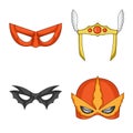 Isolated object of hero and mask symbol. Collection of hero and superhero stock symbol for web. Royalty Free Stock Photo