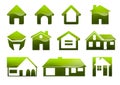 Vector design home green colour to logo or sticker