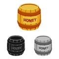 Vector design of honey and barrel sign. Set of honey and healthy stock symbol for web.